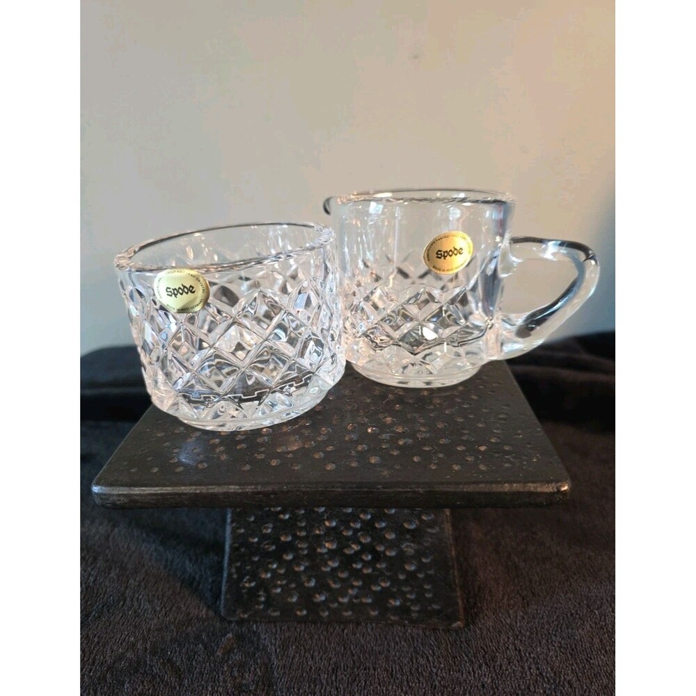 Vintage Spode Crystal 2 Piece Sugar & Creamer Set